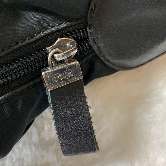 COBO INTERNATIONAL handbag satchel Logo Canvas silver Hardware black leather - Picture 6 of 16